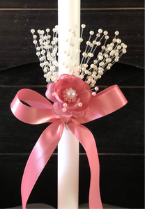 Pretty in Pearls and Pink - Easter Candle/lambatha