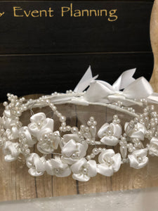 Stefana- Wedding Crowns white flowers and pearls